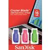 Clé USB SanDisk Cruzer Blade 16 Go Assortiment 3 Unités