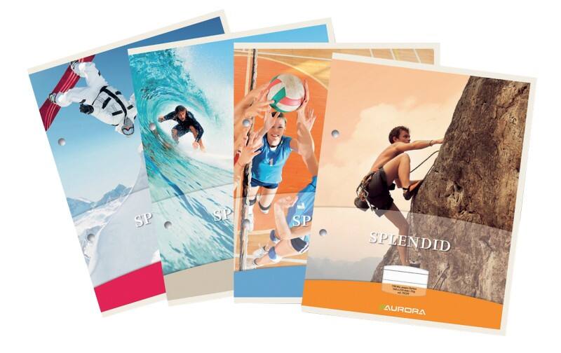 Bloc-notes AURORA Splendid A4 Quadrillé 5 x 5 mm Collé Papier Assortiment Perforé 200 Pages 100 Feuilles