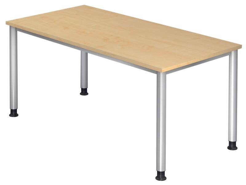 Bureau Hammerbacher H-Serie VHS Hauteur ajustable Érable 4 pieds métalliques 2000 (L) x 1000 (P) x 810 (H) mm Acier, Aggloméré