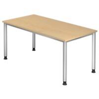 Bureau Hammerbacher H-Serie VHS Hauteur ajustable Érable 4 pieds métalliques 2000 (L) x 1000 (P) x 810 (H) mm Acier, Aggloméré