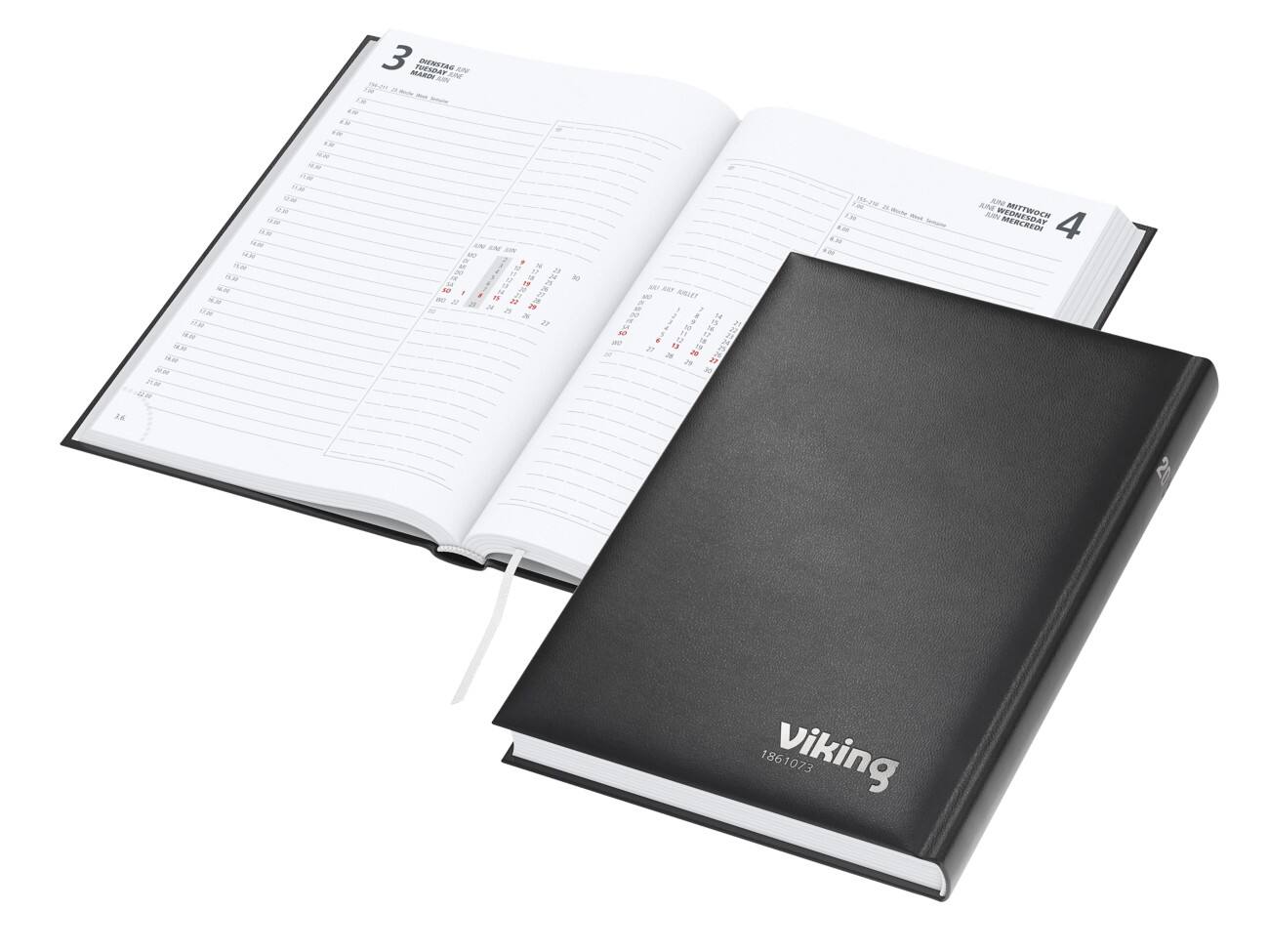 Agenda Viking Image Tendence 2027 A5 1 Jour par page Allemand, Anglais, Français Noir 1861073