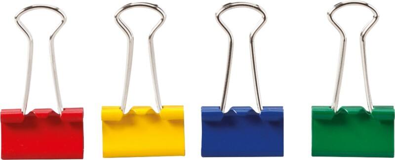 Viking Foldback-Klammern Kunststoff, Metall Farbig assortiert 19 mm 50 Stück