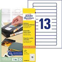 AVERY Zweckform L4746REV-25 CD/DVD Etiketten A4 Weiss 147,3 x 20 mm 25 Blatt à 13 Etiketten