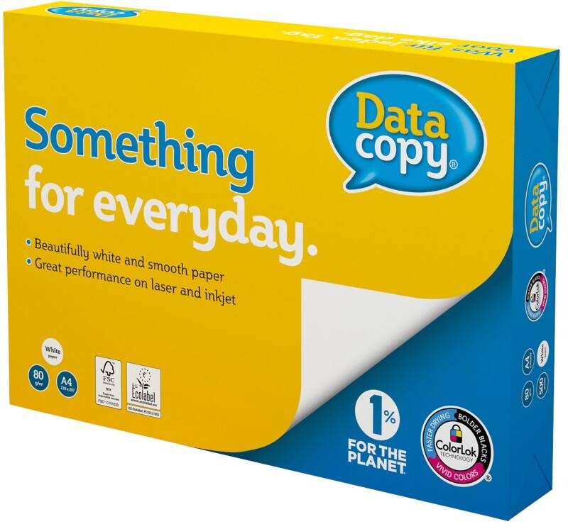 Papier imprimante Everyday A4 Data Copy Blanc 80 g/m² Lisse 4 Perforations 500 Feuilles