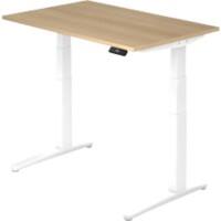 Bureau assis-debout Hammerbacher XBHM Imitation chêne/blanc 1 200 x 800 x 720 mm