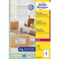 Étiquettes d'adresse AVERY Zweckform LR7165-100 Adhésif A4 Blanc 99.1 x 67.7 mm 100% Recyclé 100 Feuilles de 8 Étiquettes