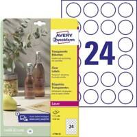 Avery Crystal Clear Etiketten DIN A4 Transparent 24 Blatt à 25 Etiketten