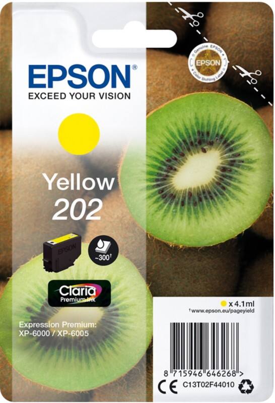 Cartouche jet d'encre Epson T02F4 D'origine C13T02F44010 Jaune