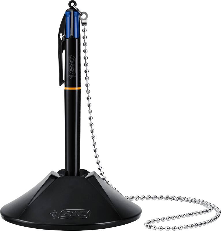 BIC 4 Colours Desk Einziehbar Kugelschreiber mit Ständer Blau 0.4 mm Mittel Kugelschreiber Nachfüllbar   