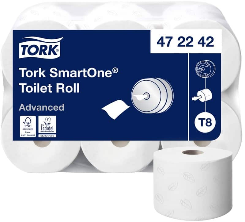 Papier toilette Tork T8 Advanced Recyclé 2 épaisseurs 472242 6 Rouleaux de 1 150 Feuilles