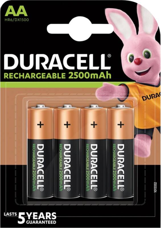 Piles rechargeables Duracell Ultra Power AA LR6 2500mAh NiMH 1,2V 4 Unités