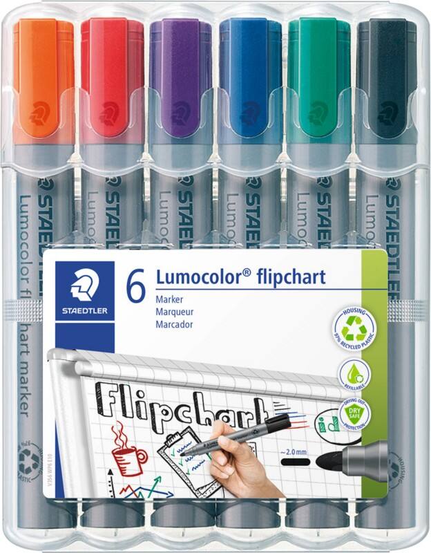 STAEDTLER Flipchart Marker 356 WP6 Rundspitze 2 mm Farbig assortiert 6 Stück