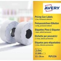 AVERY Zweckform Papier Etiketten 2,6 x 1,2 cm Weiß PLP1226 10 Rollen à 1500 Etiketten