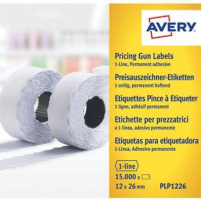 Rouleaux d'étiquettes AVERY Zweckform PLP1226 1,2 x 2,6 cm Blanc 10 Paquets de 1500 Étiquettes