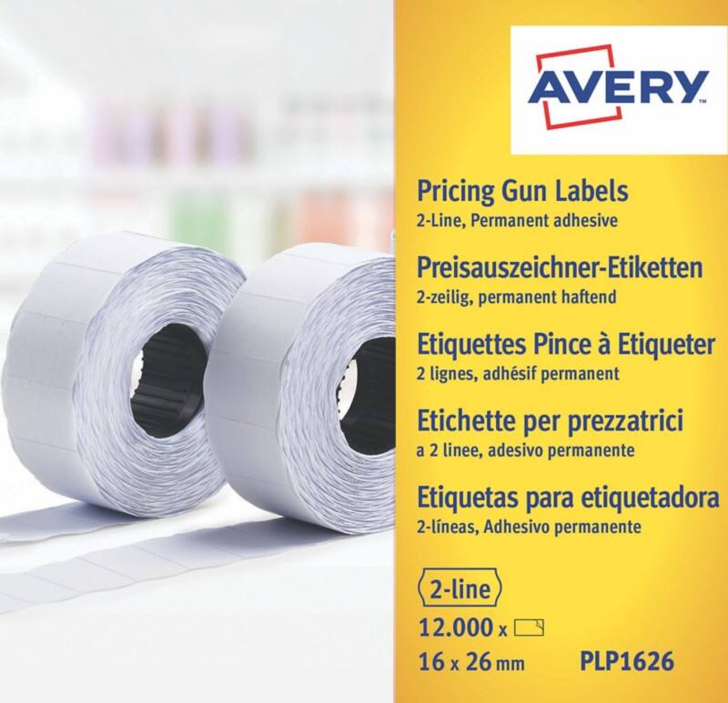 AVERY Zweckform Papier Etiketten 2.6 x 1.6 cm Weiß PLP1626 10 Rollen à 1200 Etiketten