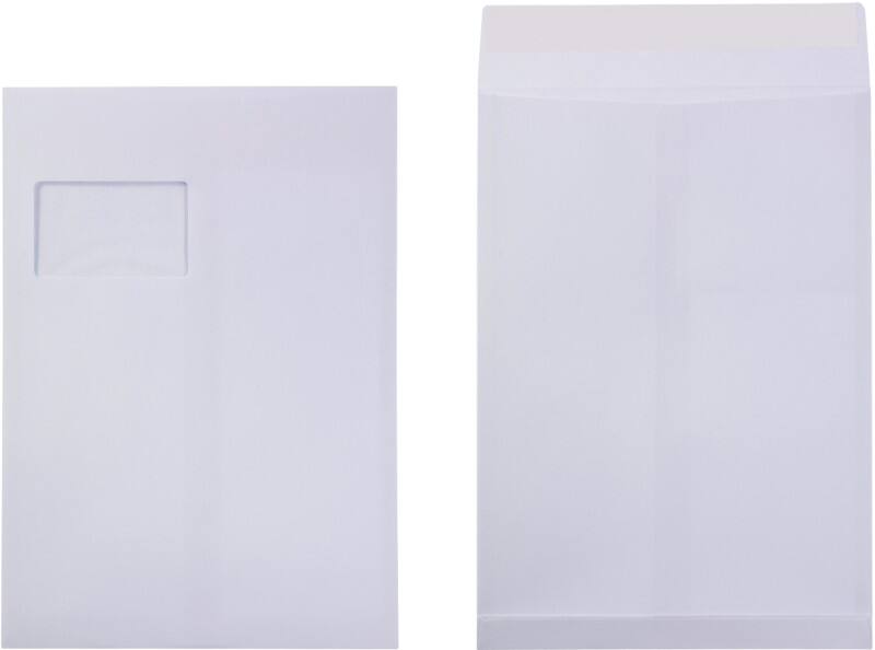 Pochettes à soufflet Viking C4 Bande adhésive Blanc 229 (l) x 324 (H) mm Avec Fenêtre 130 g/m² 100 Unités