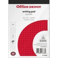 Office Depot A6 oben gebunden Weiss Papierumschlag Notizblock Kariert 80 Blatt