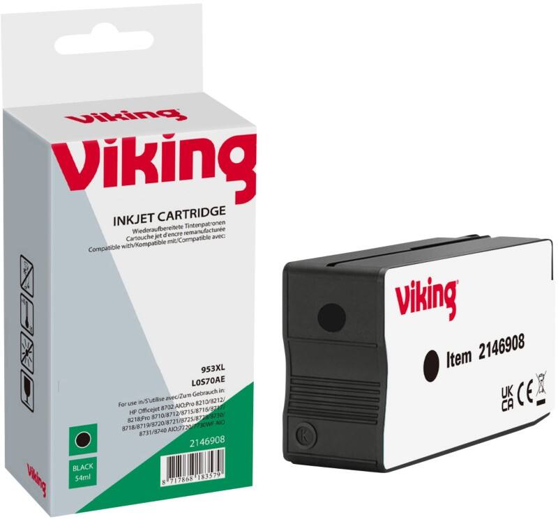 Cartouche jet d'encre Viking 953XL Compatible HP L0S70AE Noir