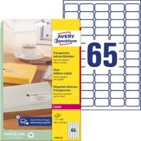 AVERY Zweckform Adressetiketten L7551-25 Ja DIN A4 Transparent 38,1 x 21,2 mm 25 Blatt à 65 Etiketten