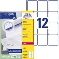 Avery Zweckform L7164-100 Adressetiketten selbstklebend 63,5 x 72mm Weiss 100 Blatt mit 12 Etiketten