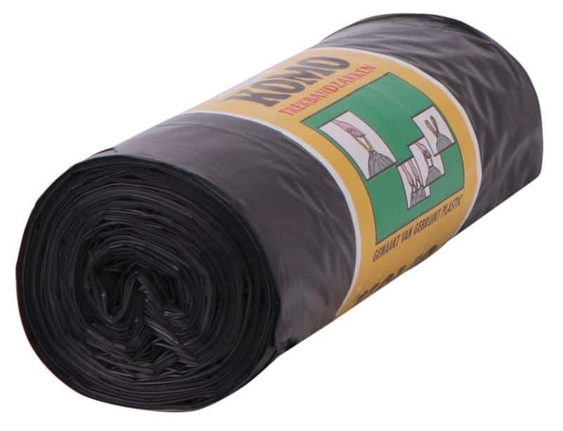 Sac-poubelle Komo 60 L Poignées coulissantes Noir Plastique 55 microns 15 Unités