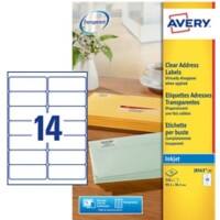 AVERY Zweckform Adressetiketten J8563-25 Ja DIN A4 Transparent 99,1 x 38,1 mm 25 Blatt à 14 Etiketten