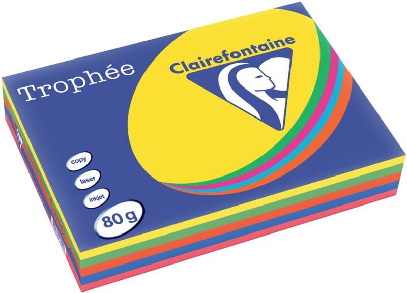 Clairefontaine 1704C Farbiges Kopier-/ Druckerpapier DIN A4 80 g/m² Farbig sortiert 500 Blatt