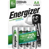 Piles rechargeables Energizer Extreme AA HR6 2300mAh NiMH 1,2V 4 Unités