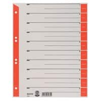 Intercalaires Leitz 1 à 10 A4 extra large Rouge 1 intercalaire Carton 6 Perforations 1652 100 Unités