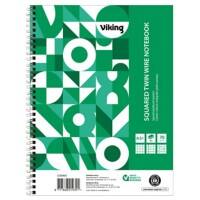 Office Depot A5+ Drahtgebunden Weiß Papierumschlag Notizbuch Kariert Recycelt mikroperforiert 80 Blatt