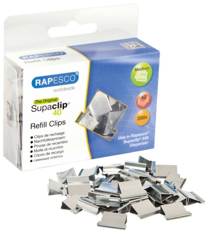 Pince double clip Rapesco Supaclip Acier inoxydable Argenté 5 mm 200 Unités