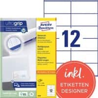 Étiquettes universelles Ultragrip AVERY Zweckform 3424 Adhésif A4 Blanc 105 x 48 mm 100 Feuilles de 12 Étiquettes