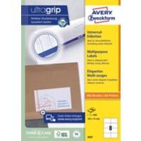 AVERY Zweckform ultragrip Mehrzwecketiketten 3427 Selbsthaftend A4 Weiss 105 x 74 mm 100 Blatt à 8 Etiketten