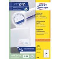 Étiquettes universelles Ultragrip AVERY Zweckform 3678 Adhésif A4 Blanc 97 x 37 mm 100 Feuilles de 14 Étiquettes