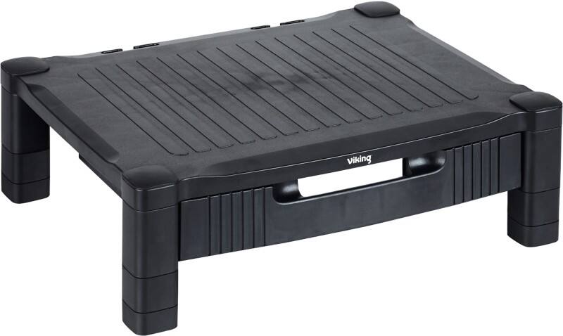 Support pour moniteur avec tiroir Viking Noir 43,5 x 33,5 x 13,5 cm