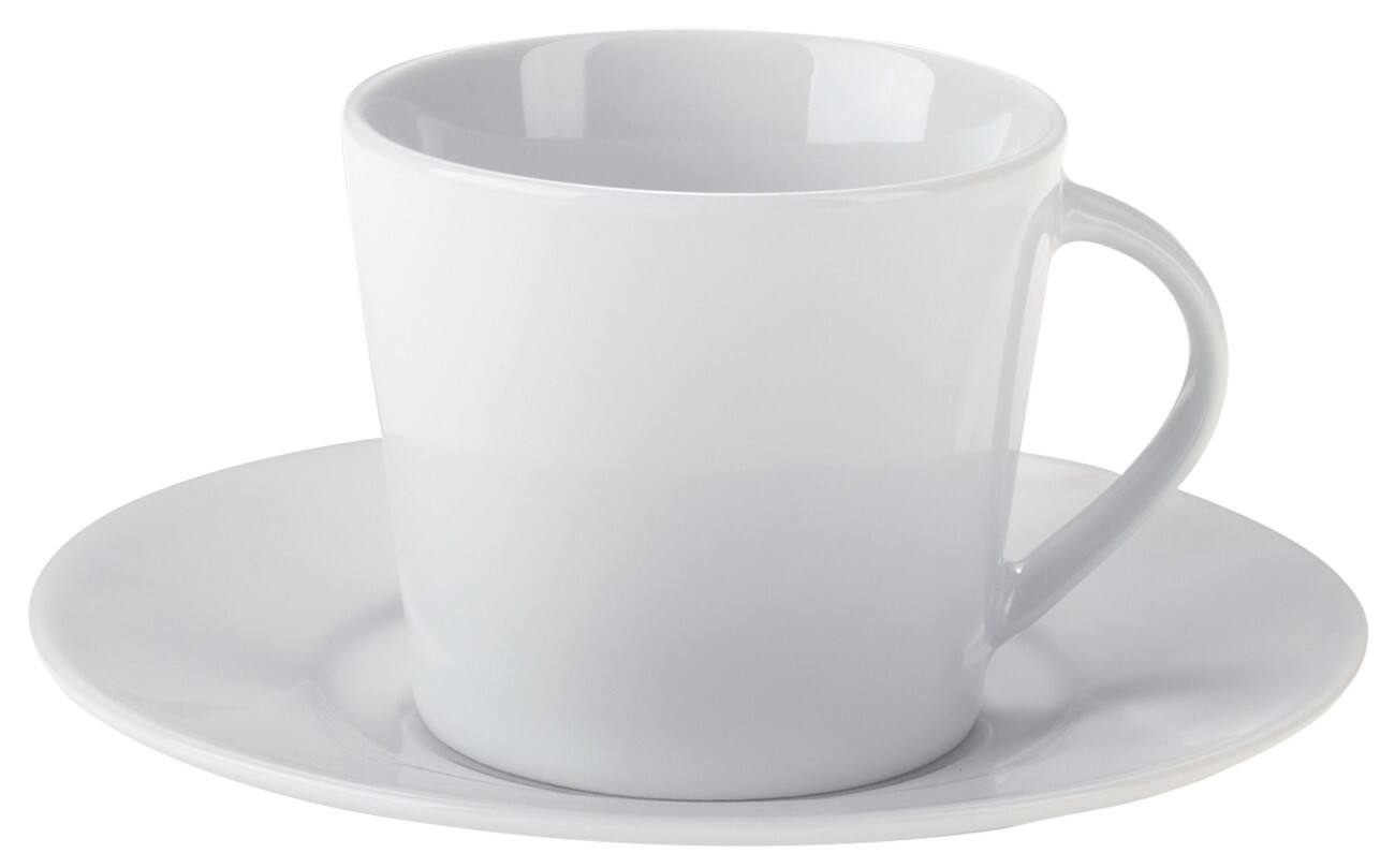 Niceday Ensemble tasse et soucoupe Porcelaine 175ml Blanc 6 Liasses