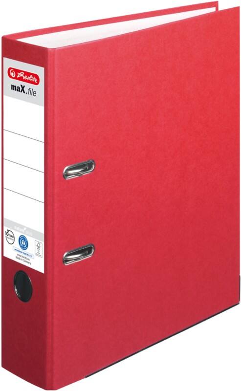 herlitz maX.file nature plus Breit Ordner A4 80 mm Rot 2 Ringe 10841385 Kunststoff Texturiert Hochformat