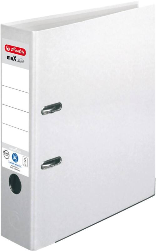 herlitz maX.file nature plus Ordner Breit A4 80 mm Weiß 2 Ringe 10841559 Kunststoff Texturiert Hochformat