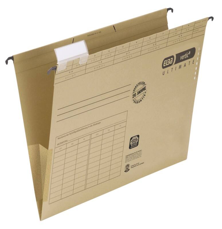 Dossiers suspendus ELBA A4 V 240 g/m² Brun Ange bleu UZ56 (Articles de papeterie en carton recyclé) 25 Unités