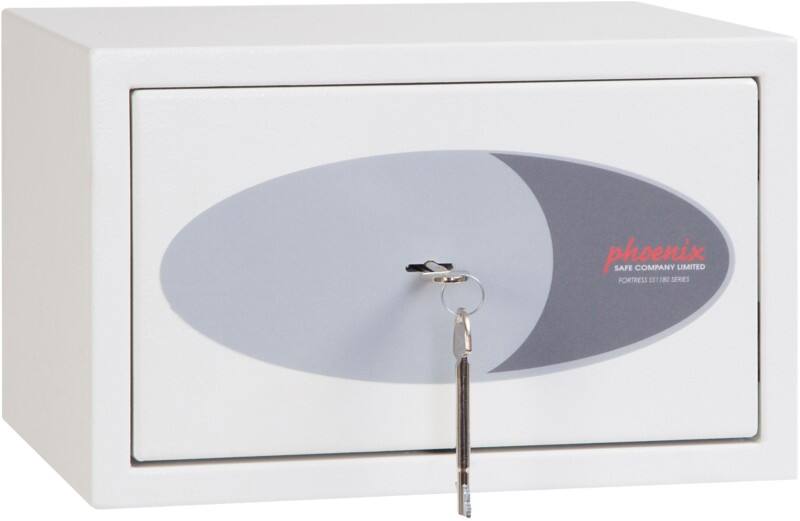 Coffre-fort Phoenix Fortress Serrure à clé 7 L SS1181K Blanc