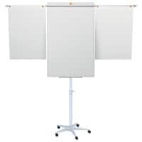 Chevalet de conférence mobile magnétique Nobo Impression Pro à bras d’affichage extensibles Nano Clean™ Acier 70 x 190 cm Blanc