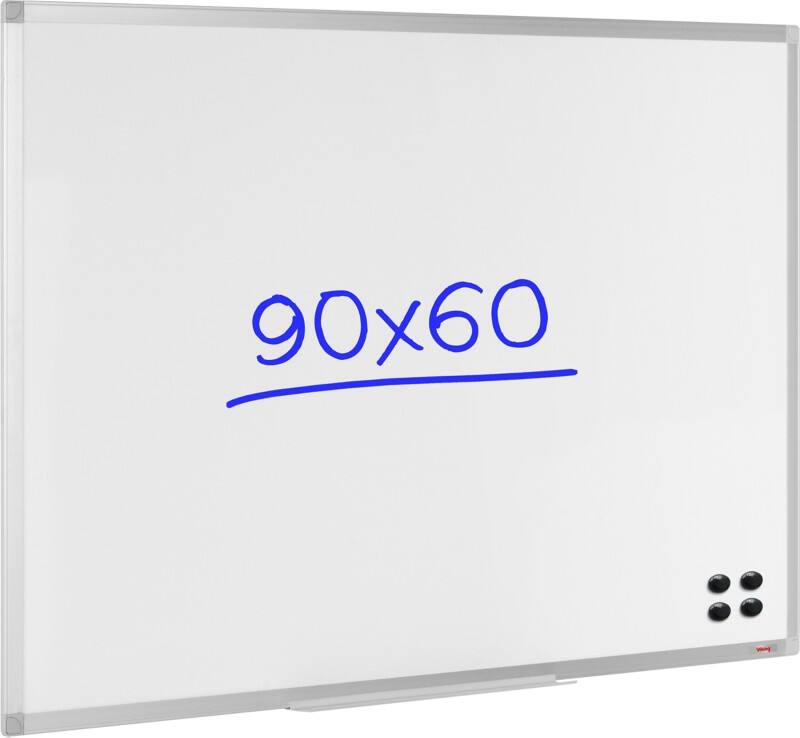 Viking Whiteboard Wandmontiert Magnetisch Lackierter Stahl Einseitig 90 (B) x 60 (H) cm