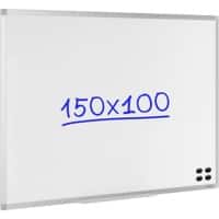 Viking Standard Whiteboard Wandmontiert Magnetisch Lackierter Stahl Einseitig 150 (B) x 100 (H) cm