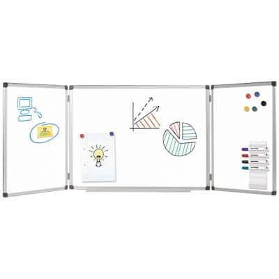 Tableau blanc Office Depot à trois panneaux Acier Laqué Magnétique 90 x 60 cm