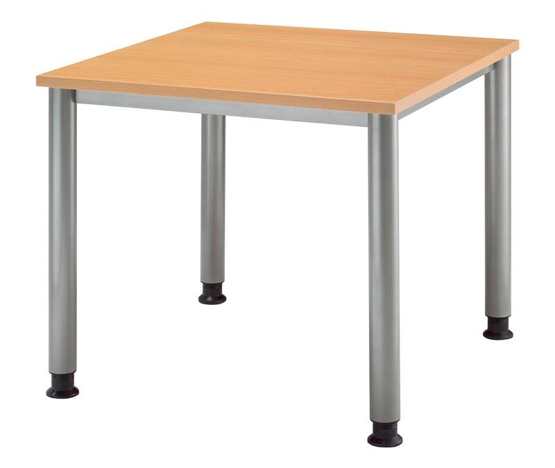 Hammerbacher Matrix Schreibtisch Quadratisch Buche 4 Füsse 800 (B) x 800 (T) x 760 (H) mm Aluminium, Holz, Kunststoff, Spanplatte