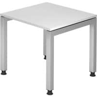 Hammerbacher J Serie Höhenverstellbar Höhenverstellbarer Schreibtisch Rechteckig Holz Silber 4 Füße 800 x 680 mm