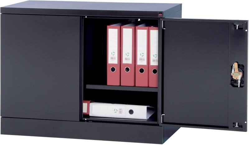 Viking Realspace Aufbewahrungsschrank Stahl 1 Fachboden Abschließbar 920 x 420 x 700 mm Schwarz