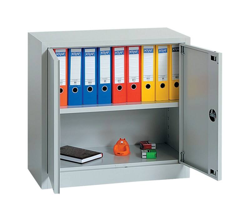 Armoire à portes battantes Viking Realspace Acier 1 Étagère Verrouillable 920 x 420 x 700 mm Gris