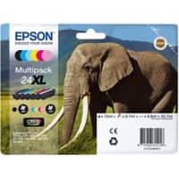 Epson 24XL Original Tintenpatrone C13T24384011 Schwarz, cyan, hell cyan, magenta, hell magenta, gelb 6 Stück Multipack