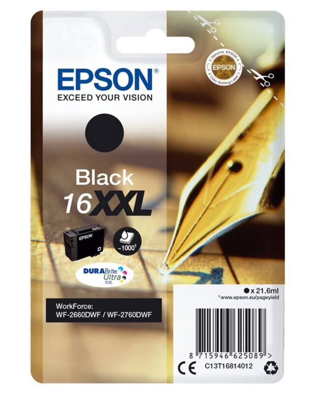 Epson 16XXL Original Tintenpatrone C13T16814012 Schwarz